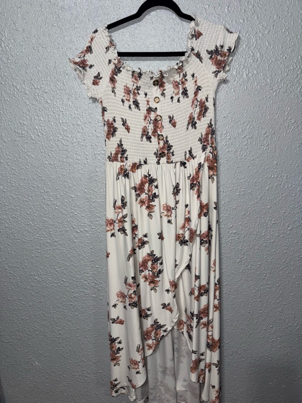 J for Justify Ivory Floral High-Low Maxi Dress